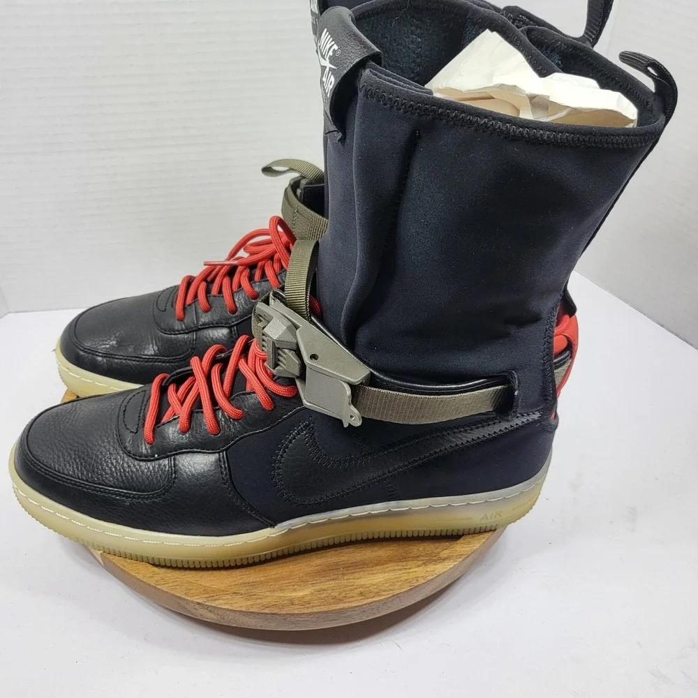Nike Acronym Air Force 1 Downtown Hi SP Black Crimson 649941-006 Mens 9 Techwear